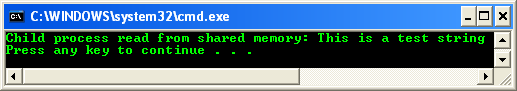 Processes that Use the Shared Memory Program Example 2: A sample console program output in action