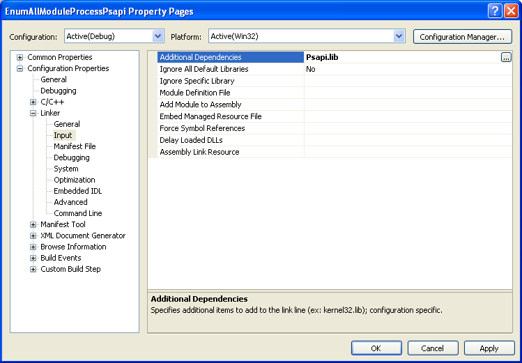 Enumerating All Modules for a Process Program Example: Adding additional dependencies (lib) to the existing project