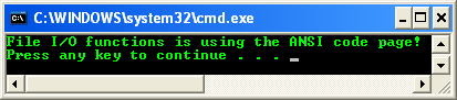 AreFileApisANSI() Program Example: A sample console program output in action