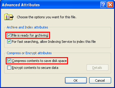 The compressed file attribute