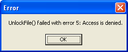 Appending One File to Another File Program Example: The UnlockFile() error