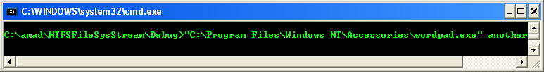 Viewing the file stream using Word pad