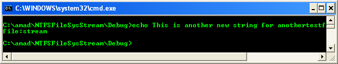 Using the echo command to edit the file stream content