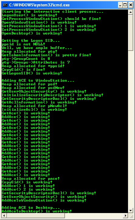 Starting an Interactive Client Process in C++ Working Program Example: A sample program output in action