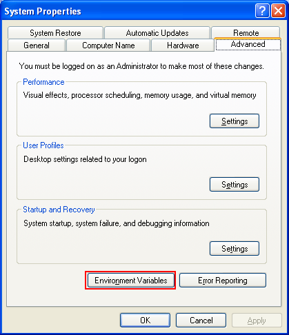 Accessing the Windows Environment variables