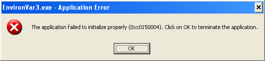 Changing Environment Variables Program Examples: A sample console program output in action with error message 1