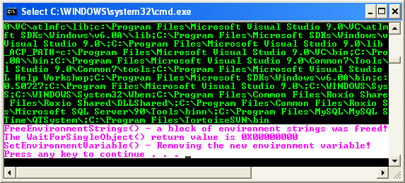 Environment Variables: Program Example 2 - A sample console program output in action 2